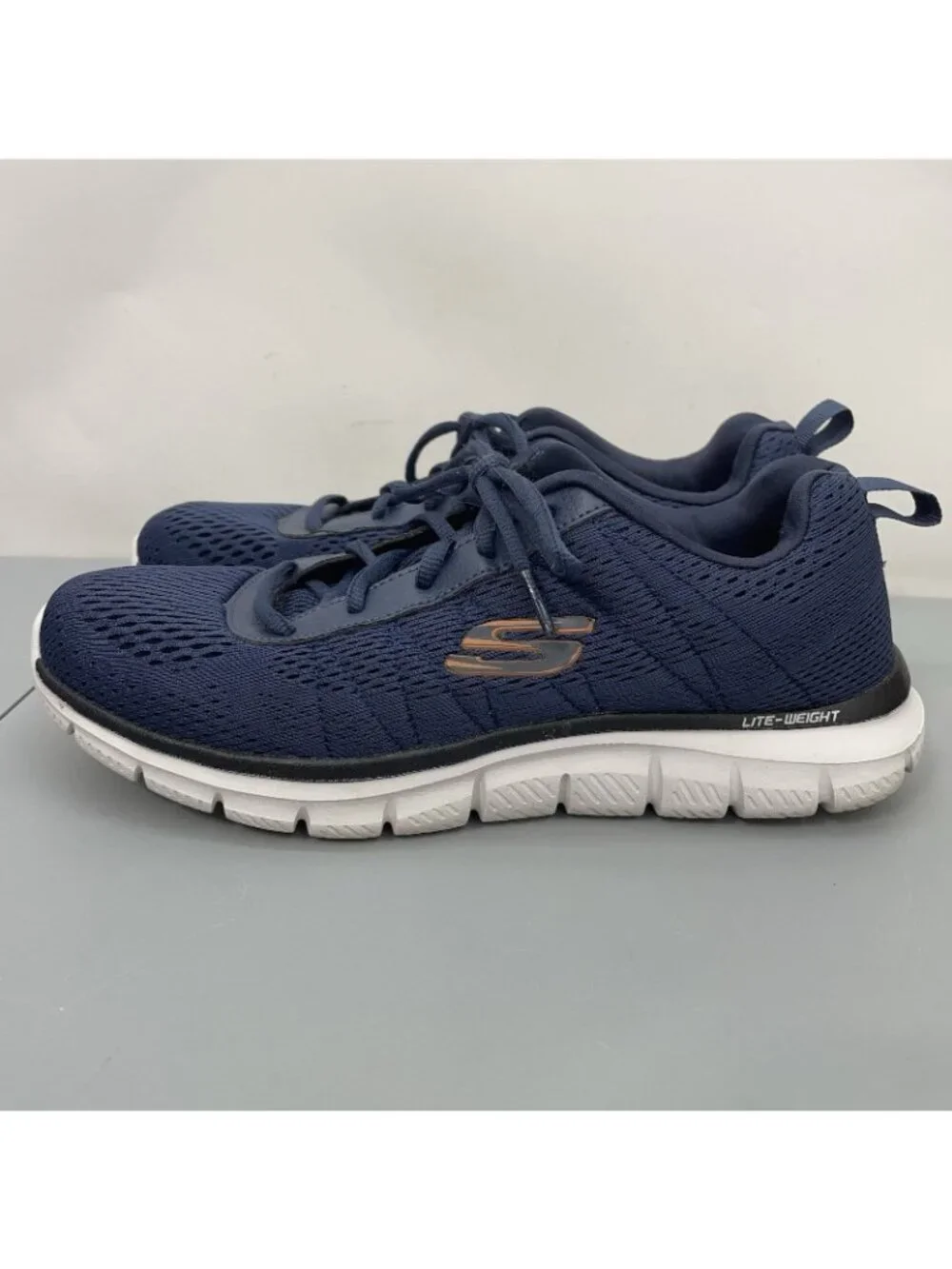 Skechers Track Moulton Sneakers Shoes Lightweight Trainers Comfort Blue Mens 8.5